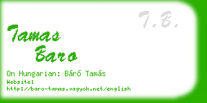 tamas baro business card