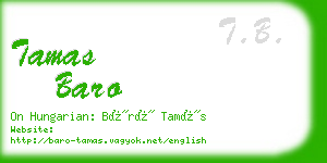 tamas baro business card